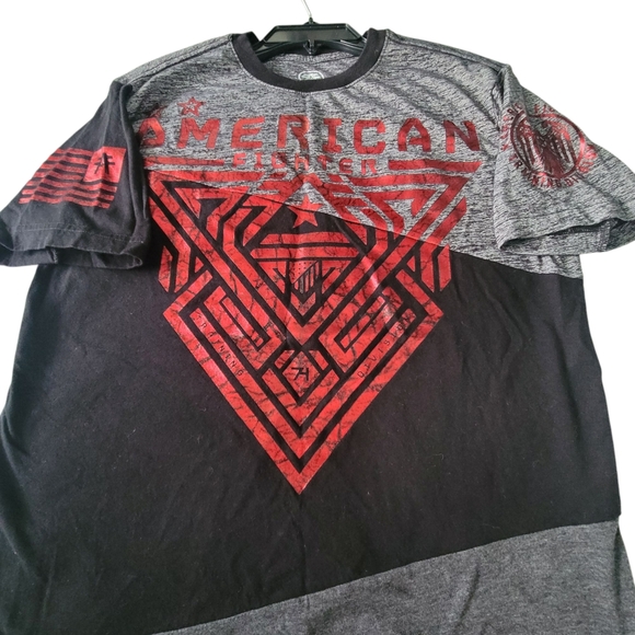 American Fighter Sz Med Men's Gray and Black T-Shirt Read Post - Picture 4 of 5
